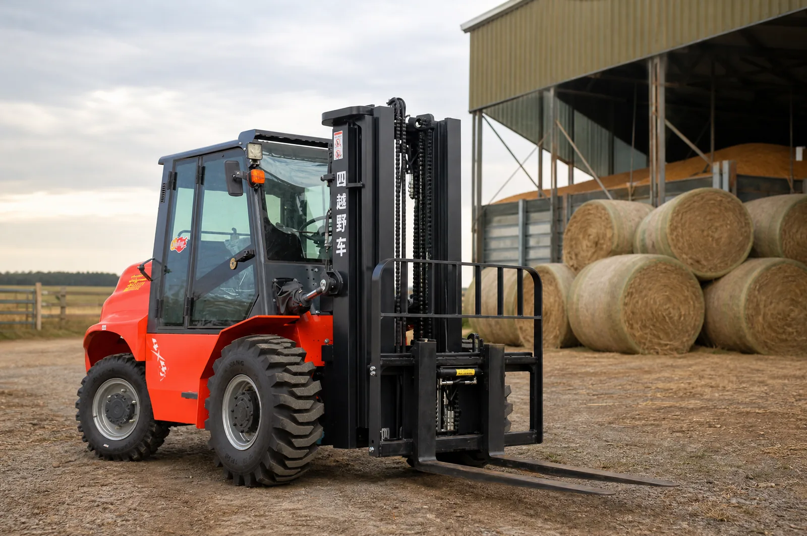 MSCET-5000 5 t rough terrain forklift working in agriculture